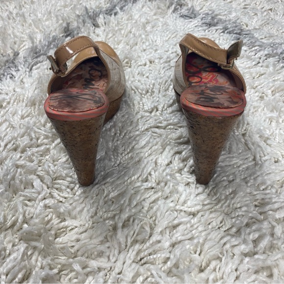 Sam Edelman Tan Leather Mallory Wedges Size 7M - Picture 5 of 7